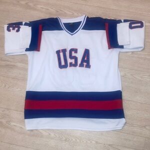 USA Hockey Jersey in White, Navy & Red